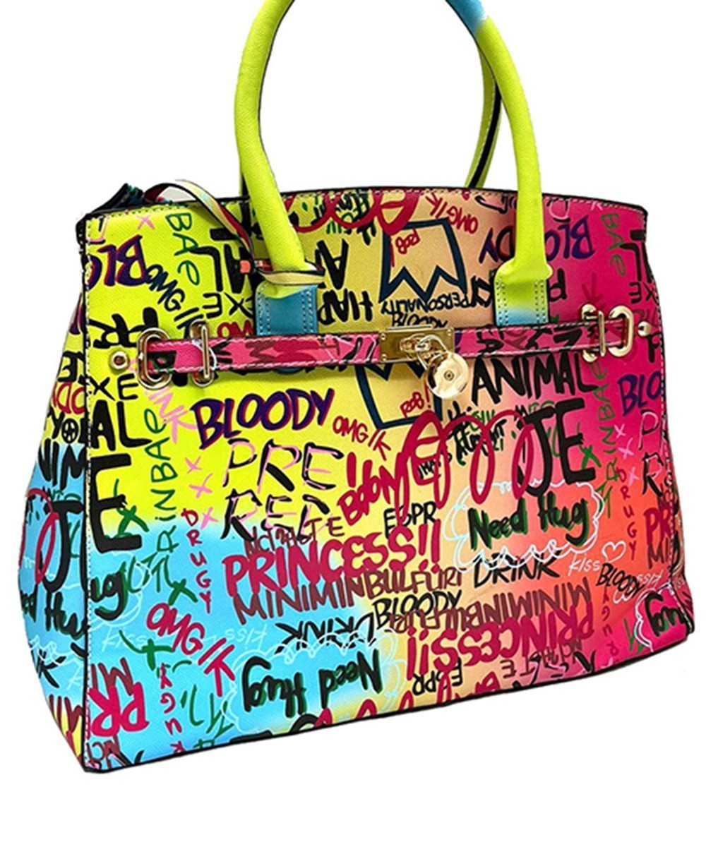MULTI COLOR GRAFFITI TOTE BAG